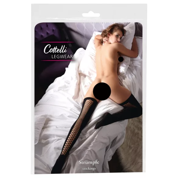 Cottelli - dres plasă autoreglabil peste coapsă (negru) - S/M