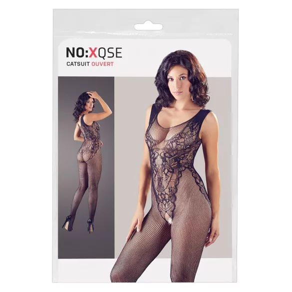NO:XQSE - body negru tip plasă, fără mâneci, deschis - S-L