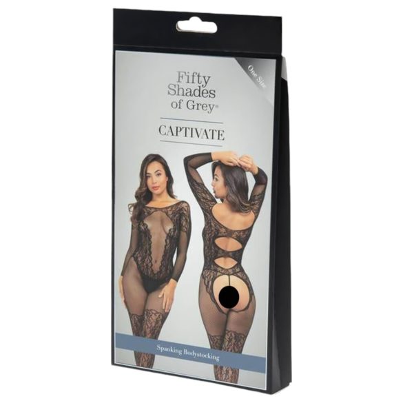 Cincizeci de umbre - salopetă picantă din dantelă (neagră) - L/XL