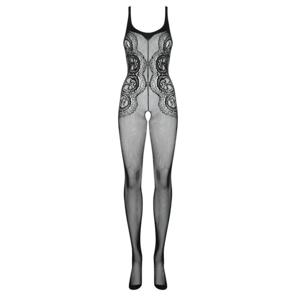 Obsessive - Catsuit negru transparent, deschis, plasă - S-L