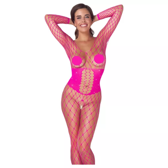 Cottelli - body plasă fină roz - mărime S-L