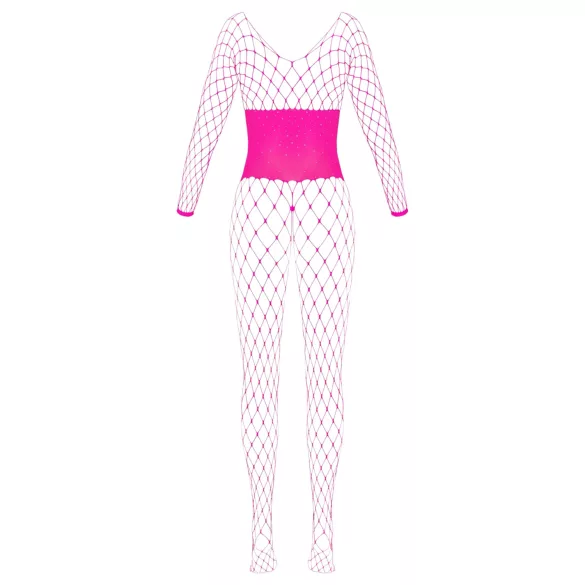 Cottelli - body plasă fină roz - mărime S-L