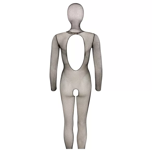 Cottelli Fantasy - body ciorap din plasă cu mască și deschis (negru) - S-L