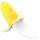 Lonely - vibrator baterie, rezistent la apă, formă banană (galben-alb)