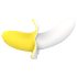 Lonely - vibrator baterie, rezistent la apă, formă banană (galben-alb)
