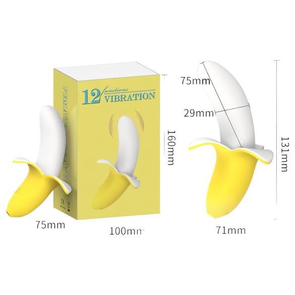 Lonely - vibrator clitoral reîncărcabil rezistent la apă banană galben-alb