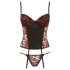 Cottelli - Corset și tanga cu trandafiri (roșu) - 85C/L