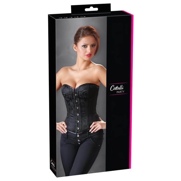 Cottelli - corset de petrecere brodat (negru) - L