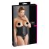 Cottelli Plus Size - Corset din satin negru - 2XL