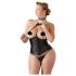 Cottelli Plus Size - Corset din satin negru - 2XL