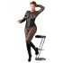Cottelli Plus Size - Corset din satin negru - 2XL