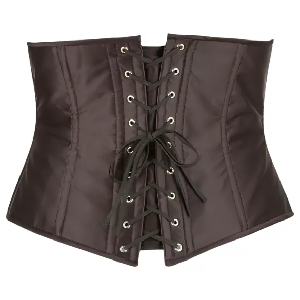 Cottelli Plus Size - corset din satin - negru - 3XL