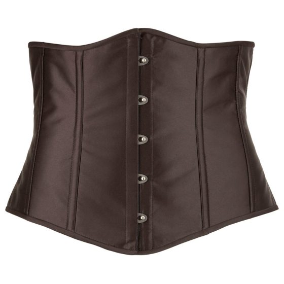 Cottelli Plus Size - corset din satin pentru talie (negru) - 4XL