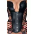 Noir - corset cu dantelă și portjartier - negru - M