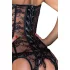 Noir - corset cu dantelă și portjartier - negru - M
