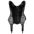 Noir - body cu portjartier - imprimeu leopard - negru