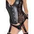 Noir - body cu portjartier - imprimeu leopard - negru - M