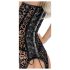 Noir - body cu portjartier - imprimeu leopard - negru - M