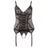 Cottelli - top damă sexy dantelă cu panglică - negru - XXXXL