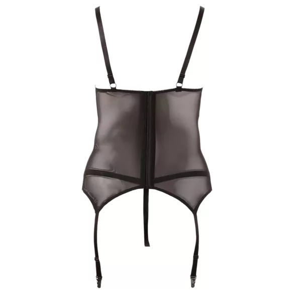 Cottelli - top damă sexy dantelă cu panglică - negru - XXXXL