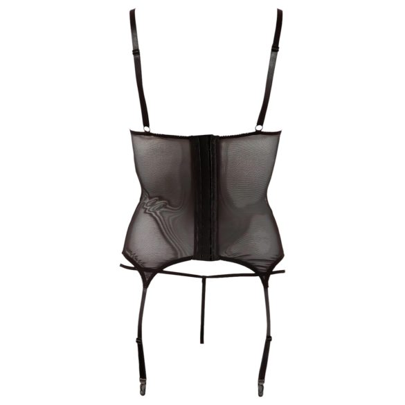 Cottelli - top transparent cu dungi lucioase - negru