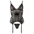 Cottelli - top transparent cu dungi lucioase - negru