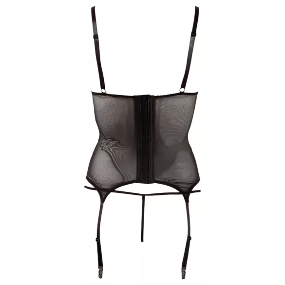 Cottelli - top transparent cu dungi lucioase - negru - XL