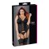Cottelli Plus Size - Top versatil cu portjartier (negru) - 2XL