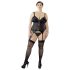 Cottelli Plus Size - Top versatil cu portjartier (negru) - 2XL