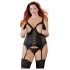 Cottelli Plus Size - Top versatil cu portjartier (negru) - 2XL