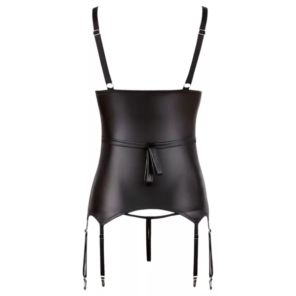Cottelli Bondage - top lucios push-up cu cătușă (negru)