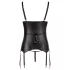 Cottelli Bondage - top lucios push-up cu cătușă (negru) - XL