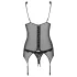 Obsessive - set lenjerie sexy cu broderie fină - top și tanga negru - L/XL