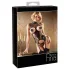 Abierta Fina - set sexy deschis cu dantelă sclipitoare - negru - L