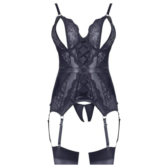 Cottelli - set lenjerie cu top deschis și tanga dantelă neagră