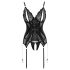 Cottelli - set lenjerie cu top deschis și tanga dantelă neagră - L