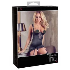   Abierta Fina - top strălucitor cu lanț și tanga (negru) - 85B/L