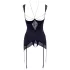 Abierta Fina - top strălucitor cu lanț și tanga (negru) - 85B/L