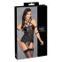 Cottelli Bondage - Top cu curele, cătușe și tanga (negru) - L