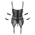 Cottelli Bondage - Top cu curele, cătușe și tanga (negru) - L