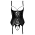 Abierta Fina - sutien push-up cu portjartier (negru)
