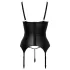 Abierta Fina - sutien push-up cu portjartier (negru)
