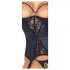 Abierta Fina - sutien tip balconette cu portjartier - negru - L
