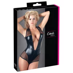 Cottelli - body sexy din plasă transparentă - negru