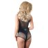 Cottelli - body lucios din plasă (negru) - XL
