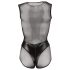 Cottelli - body lucios din plasă (negru) - XL