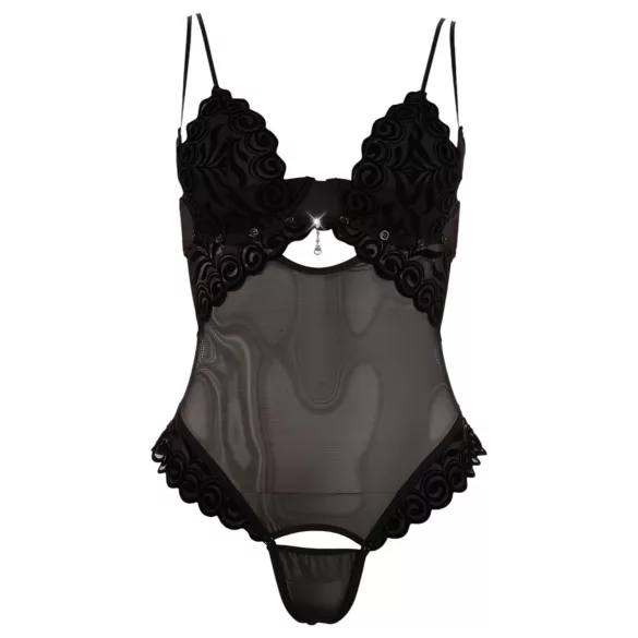 Cottelli - Body damă reglabil catifelat - negru