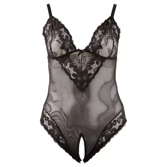 Cottelli Plus Size - body din dantelă - negru - XXXL