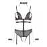 Cottelli Bondage - body deschis cu bretele și lanțuri - negru - XL