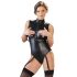 Cottelli Bondage - body fără mâneci și cătușe strălucitoare (negru) - XL